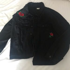 Black Distressed Denim Jacket